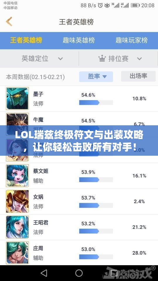 LOL瑞兹终极符文与出装攻略，让你轻松击败所有对手！